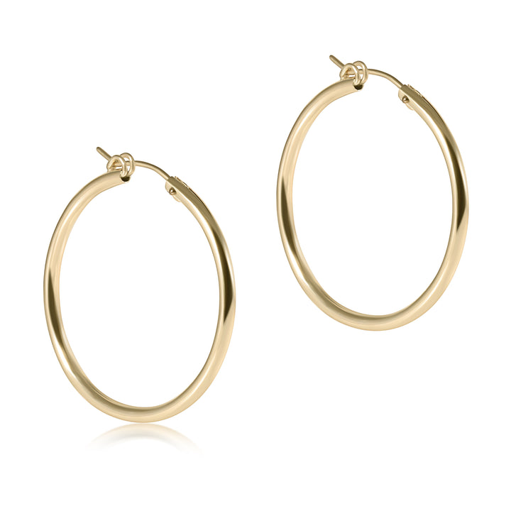 enewton Round Gold Hoop, Smooth, 1.25"