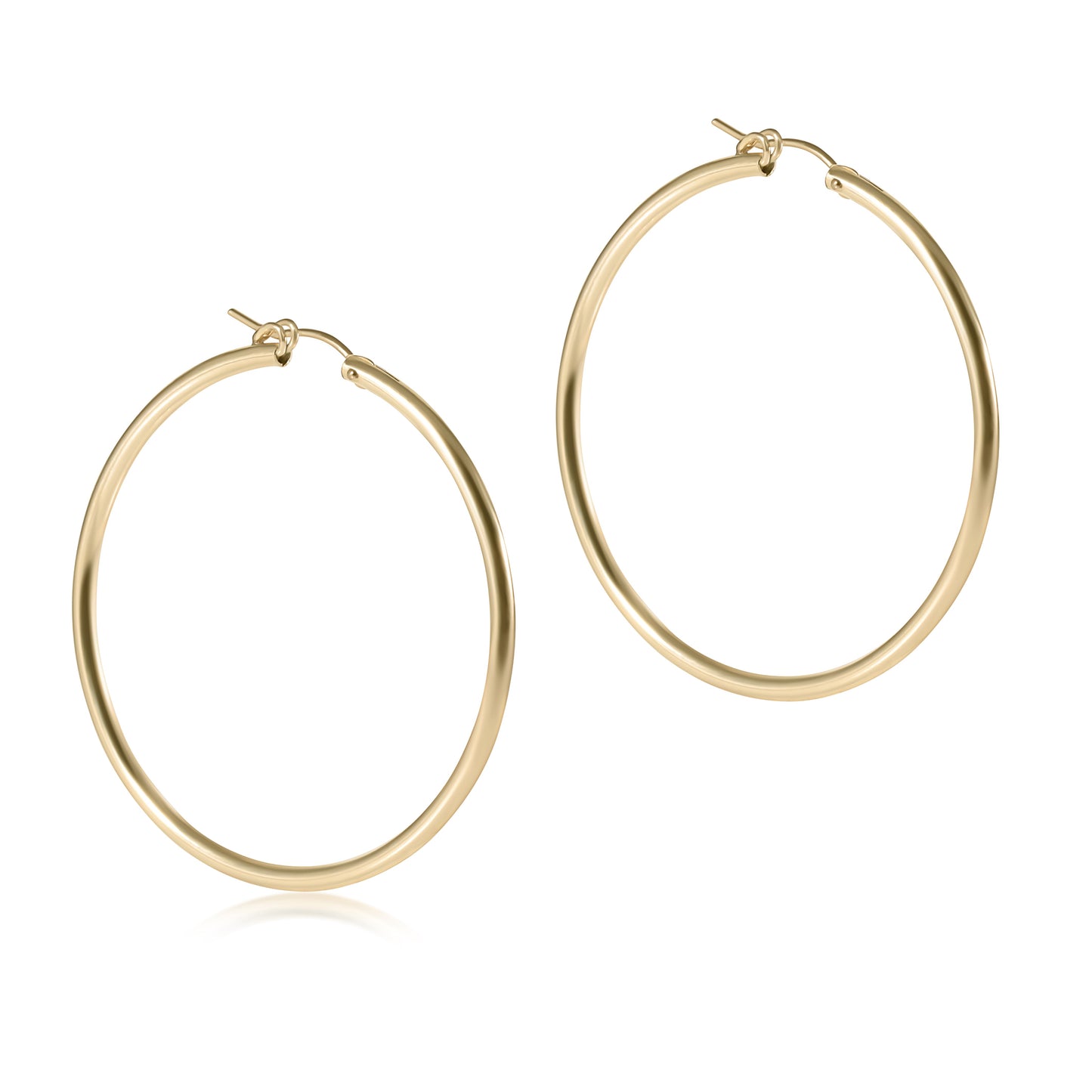 enewton Round Gold Hoop, Smooth, 2"