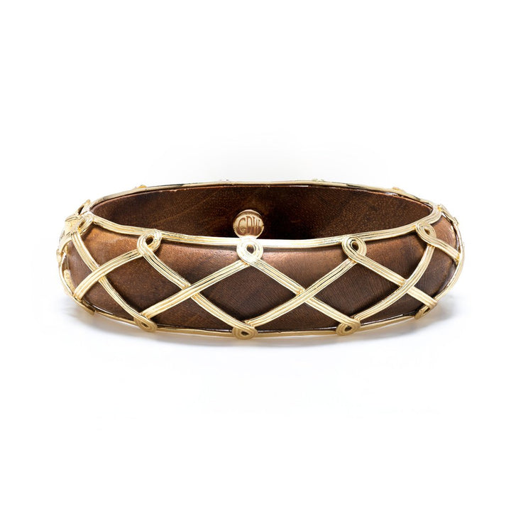 Capucine De Wulf Earth Goddess Hinged Bangle, Teak