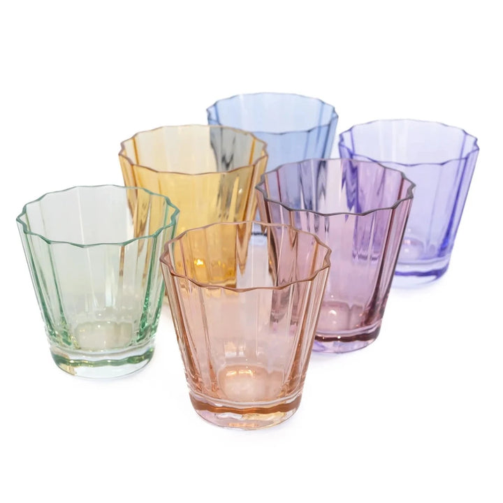Estelle Colored Glass, Sunday Low Balls, Set of 6