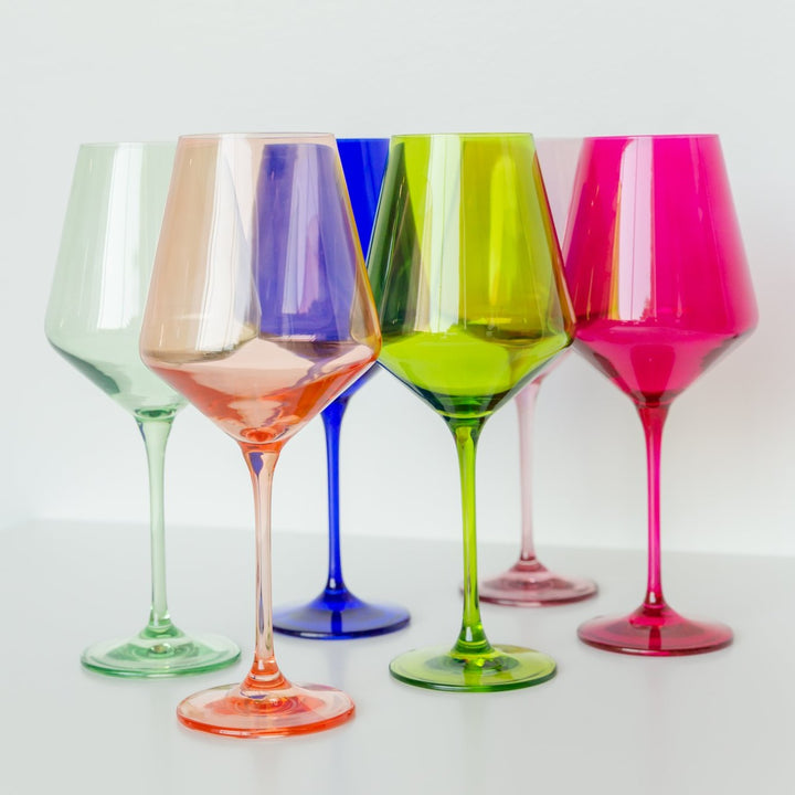 Estelle Colored Glass, Wine Glasses, Set of 6