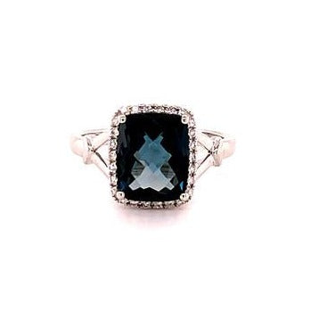 Pallette London Blue Topaz and Diamond Ring