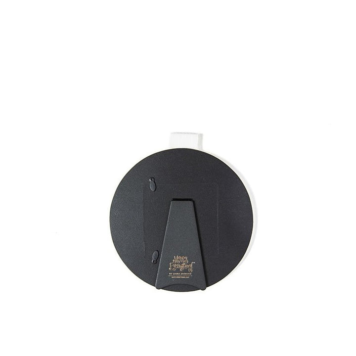 *SOLD AS IS, MAY HAVE CRAZING Happy Everything White Stripe Mini Round Frame *ALL HAVE CRAZING, SOLD AS IS