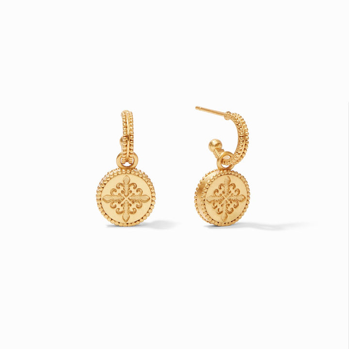 Julie Vos Fleur de Lis Hoop & Charm Earring