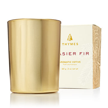 Thymes Frasier Fir Gold Votive Candle