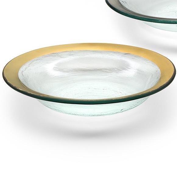 Annieglass Roman Antique Deep Bowl, Gold 9"