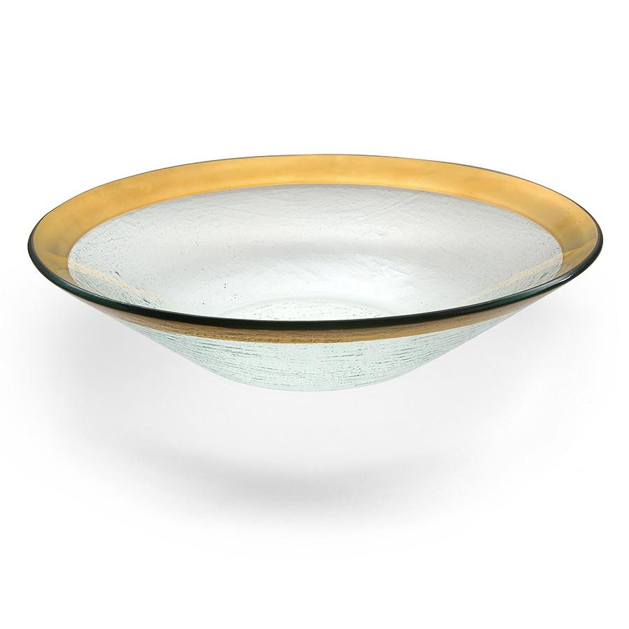 Annieglass Roman Antique Wok Bowl, Gold
