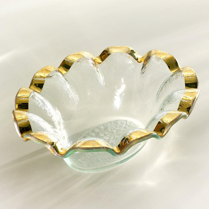 Annieglass Ruffle Dip Bowl, Gold