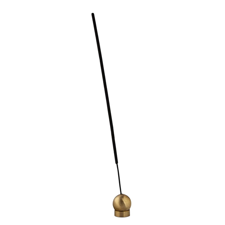 Skeem Design Sphere Ceramic Incense Holder, Matte Brass