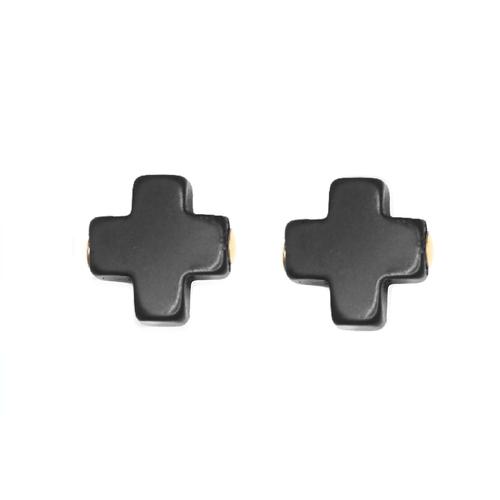 Enewton Signature Cross Studs - Onyx