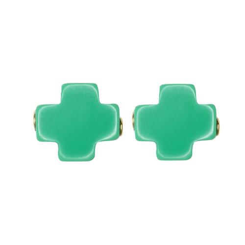 Enewton Signature Cross Stud - Emerald