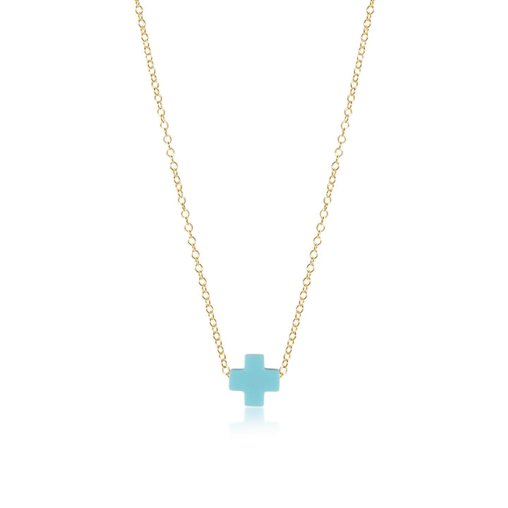 ENEWTON Signature Cross Necklace Turquoise 16"