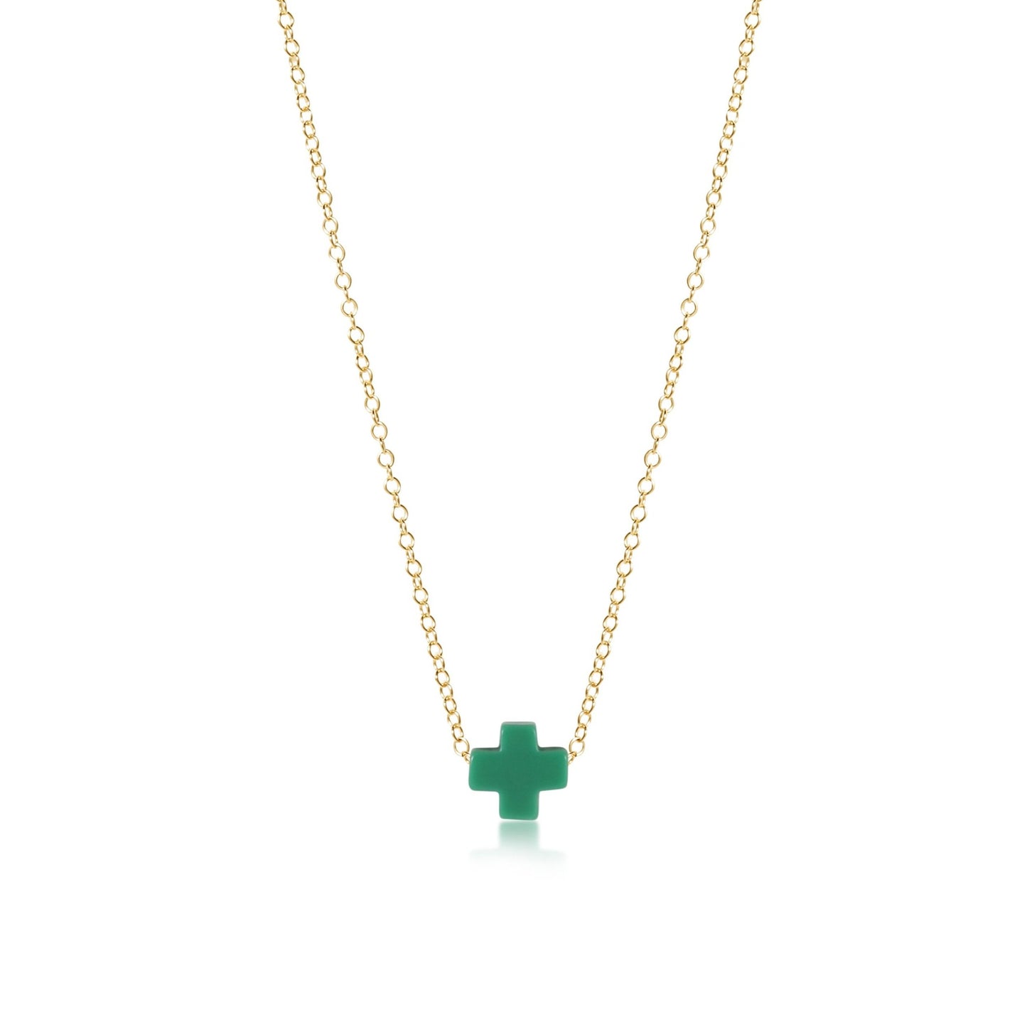 enewton 16" Necklace Gold - Signature Cross, Emerald
