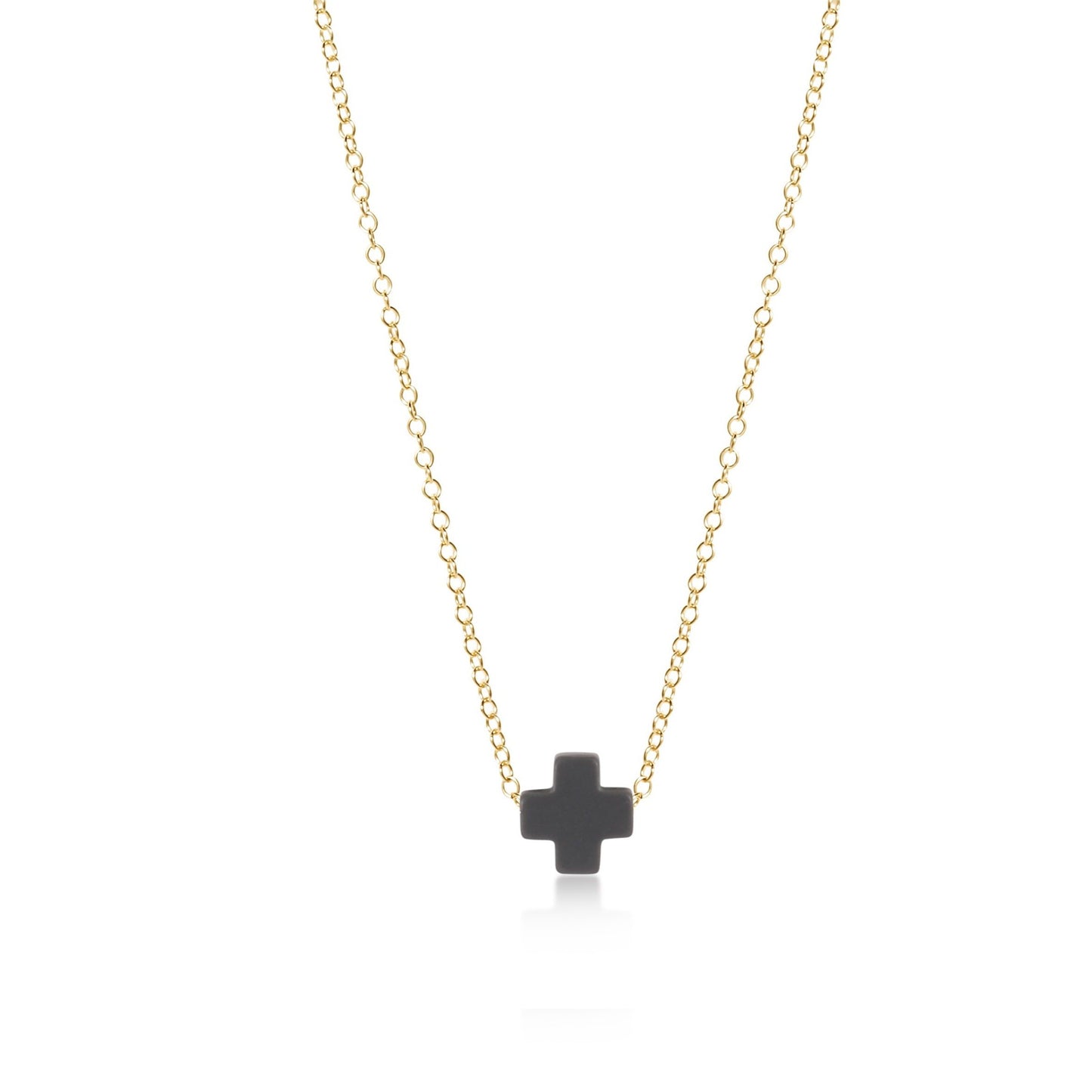 enewton Signature Cross Necklace Gold Charcoal 16"