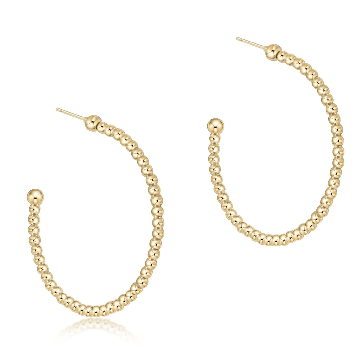enewton beaded classic 1.25" post hoop - 2mm gold