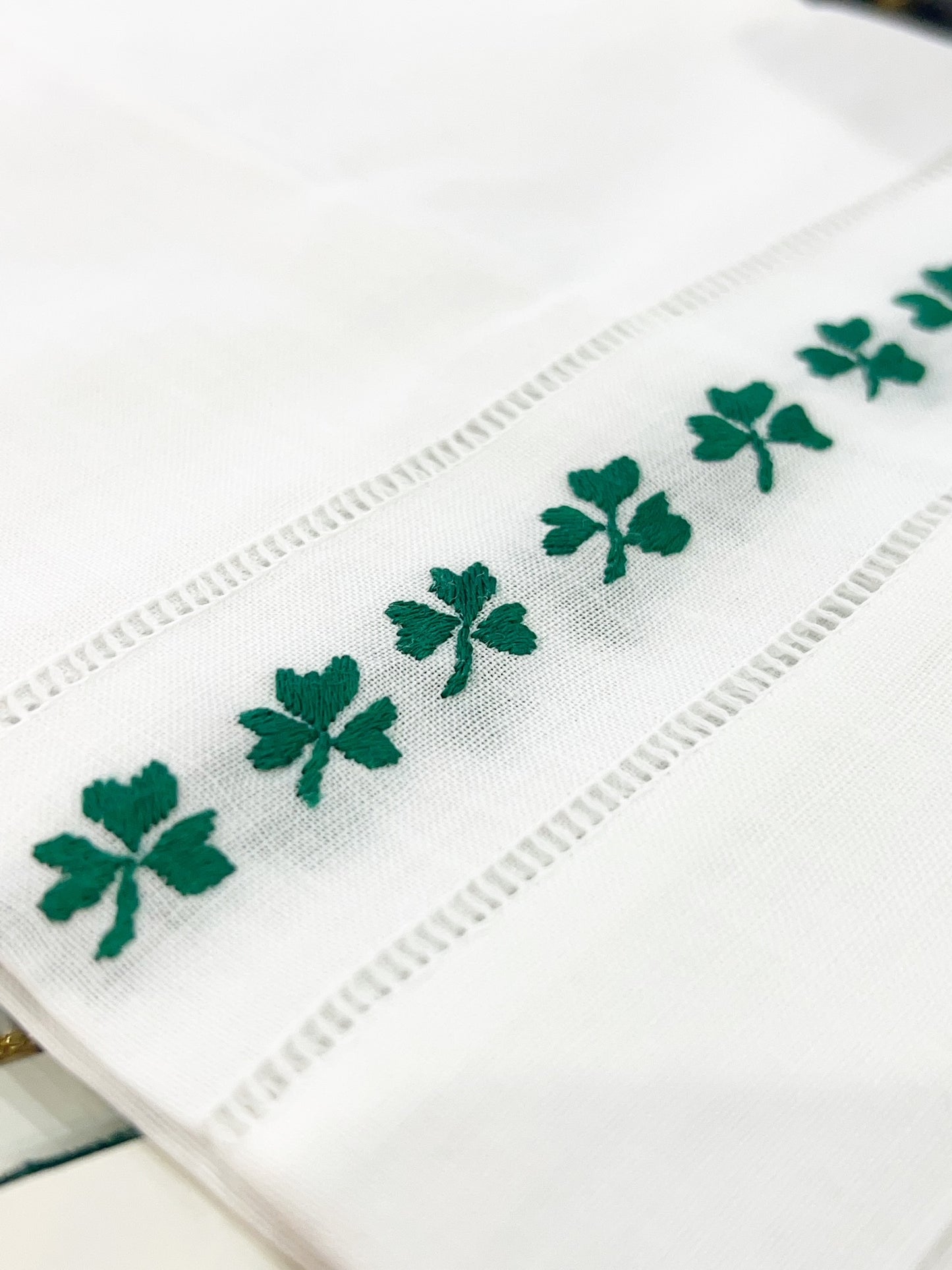 Shamrock Embroidered Tea Towel