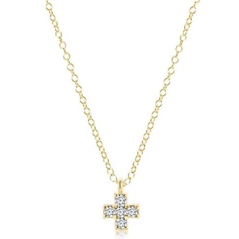 Enewton 14kt Gold and Diamond Signature Cross Necklace