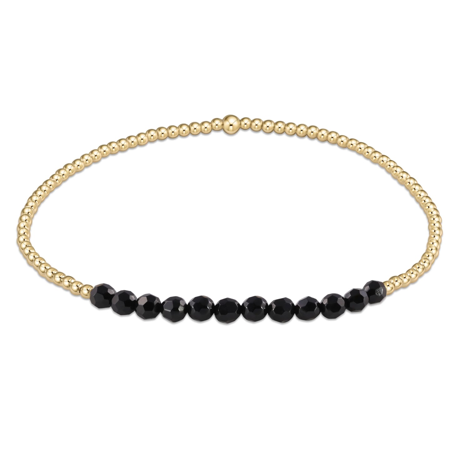 enewton Gold Bliss 2mm Bead Bracelet - Faceted Onyx