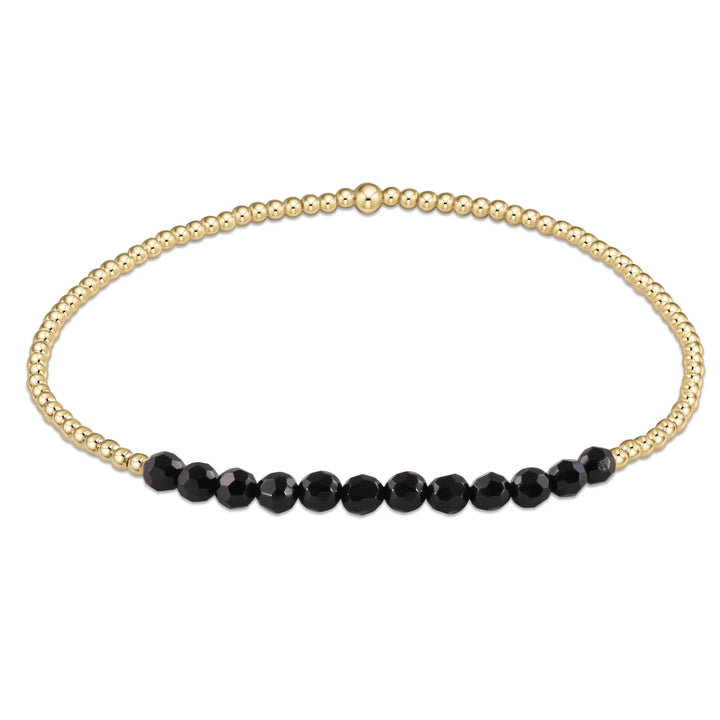 enewton Gold Bliss 2mm Bead Bracelet - Faceted Onyx