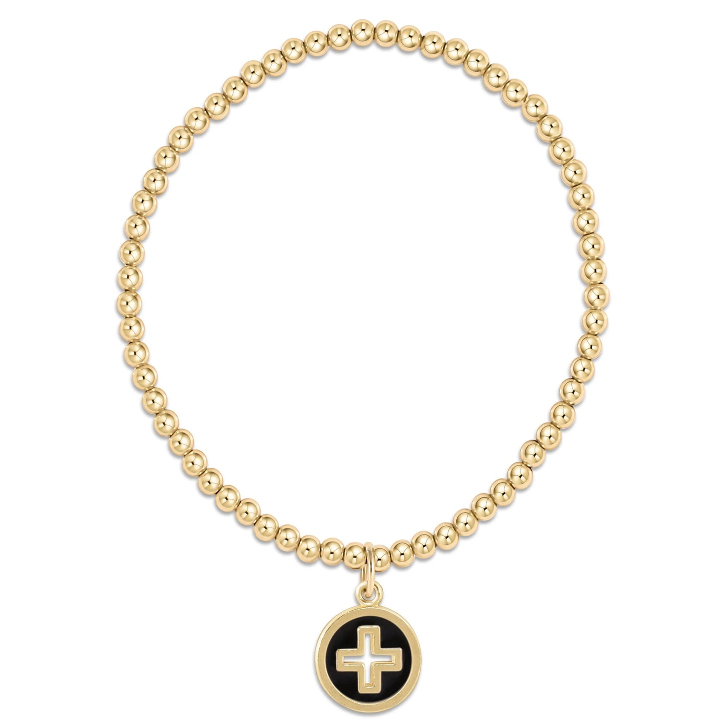 enewton Classic Gold 3mm Bead Bracelet - Signature Cross Gold Disc