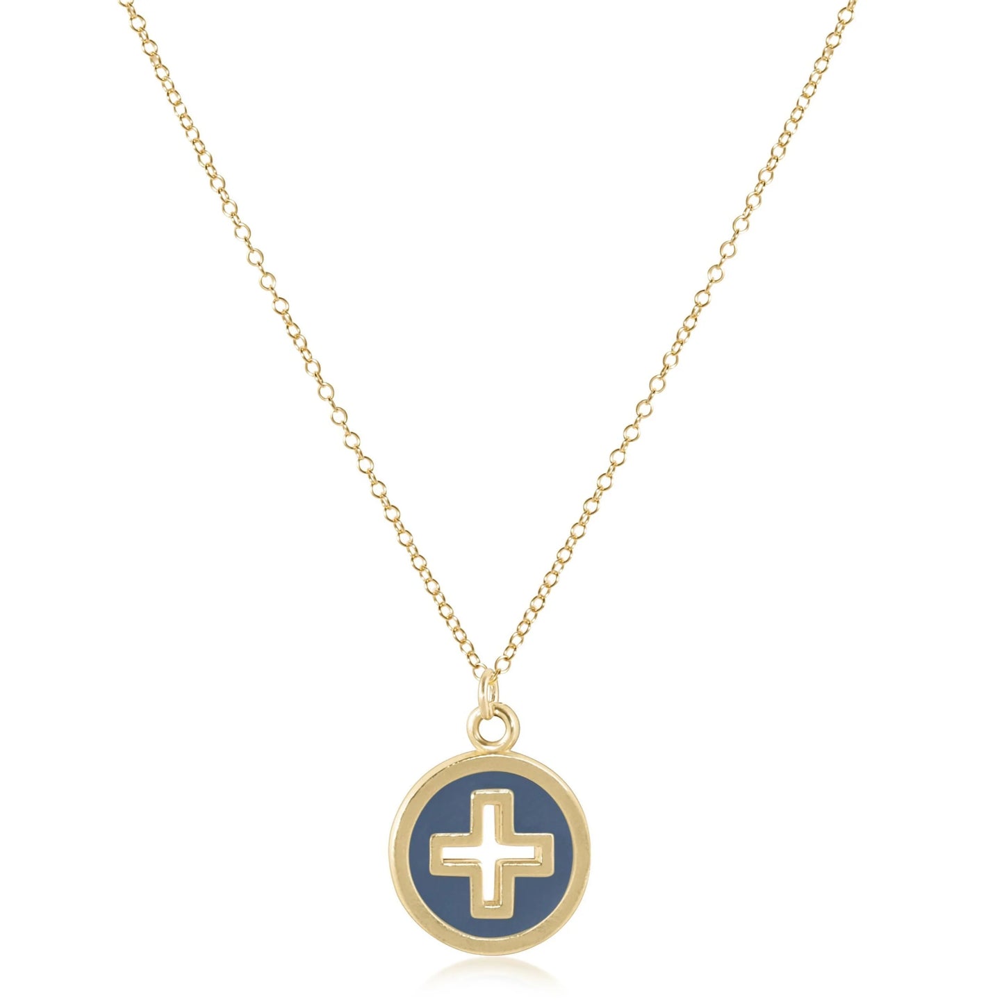 enewton 16" Necklace Gold - Signature Cross, Gold Disc