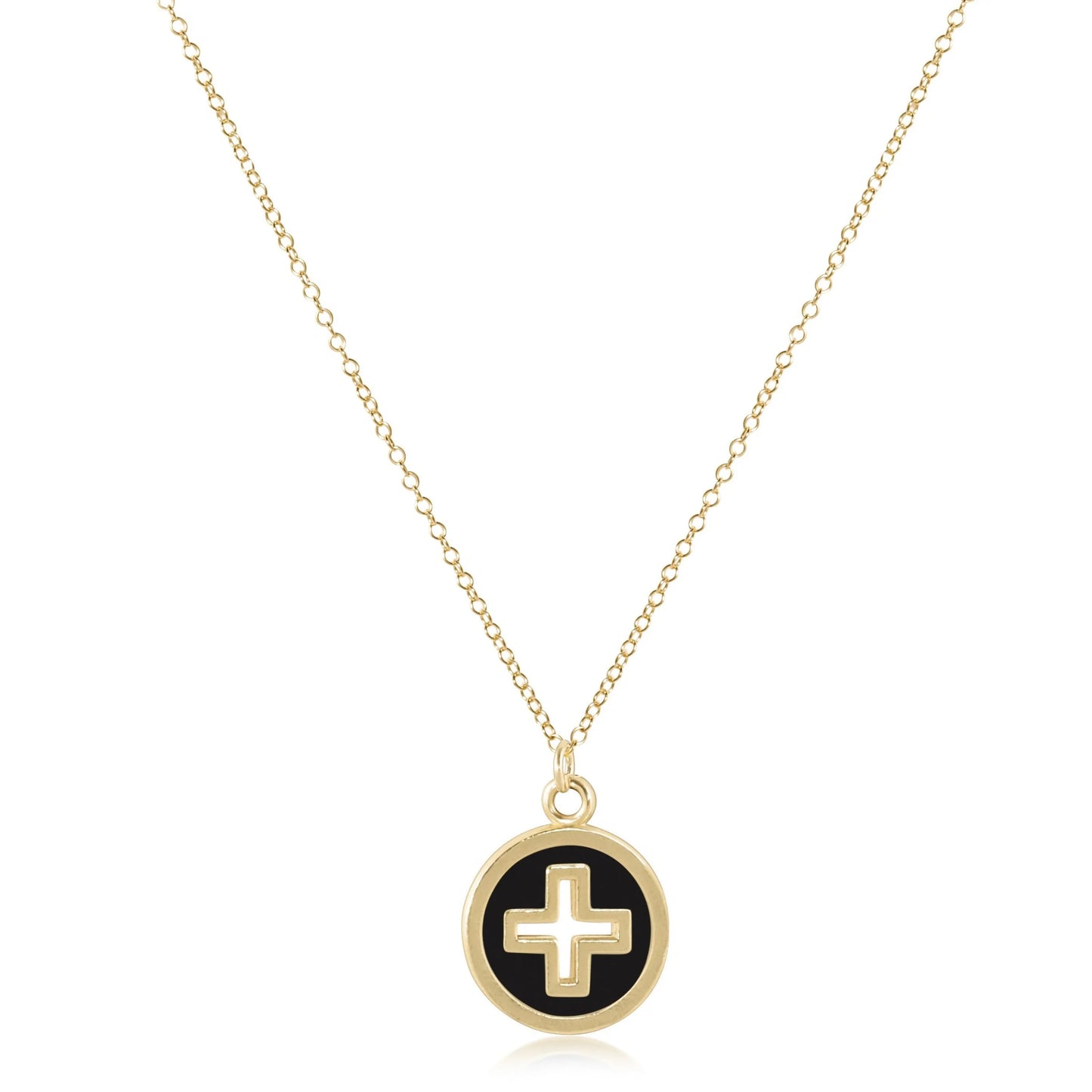 enewton 16" Necklace Gold - Signature Cross, Gold Disc