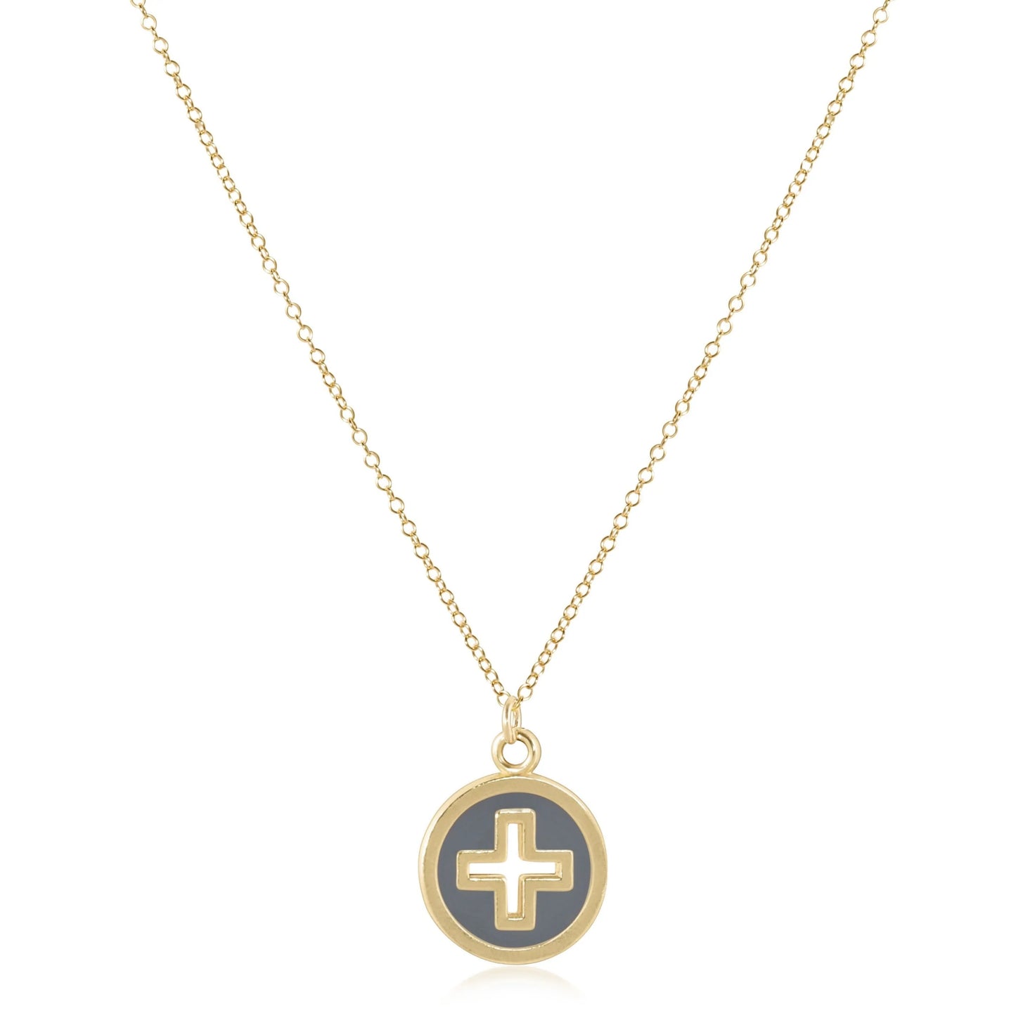 enewton 16" Necklace Gold - Signature Cross, Gold Disc