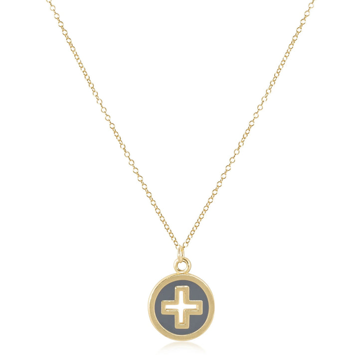 enewton 16" Necklace Gold - Signature Cross, Gold Disc