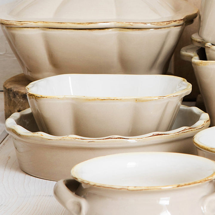 Vietri Italian Baker-Square, Small, Cappuccino