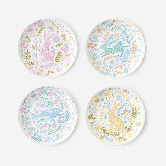 Spring Fables "Paper", Melamine Salad Plate, Set of 4 Assorted