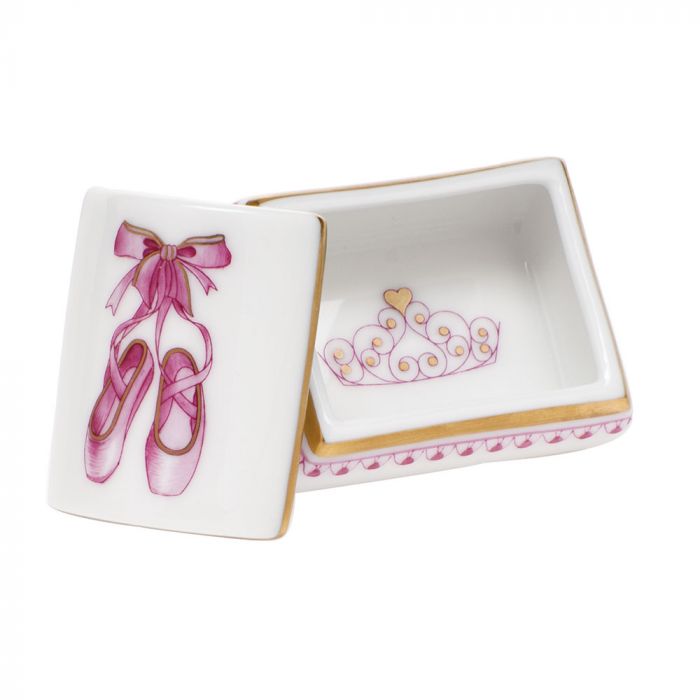 Herend Ballerina Box, Raspberry