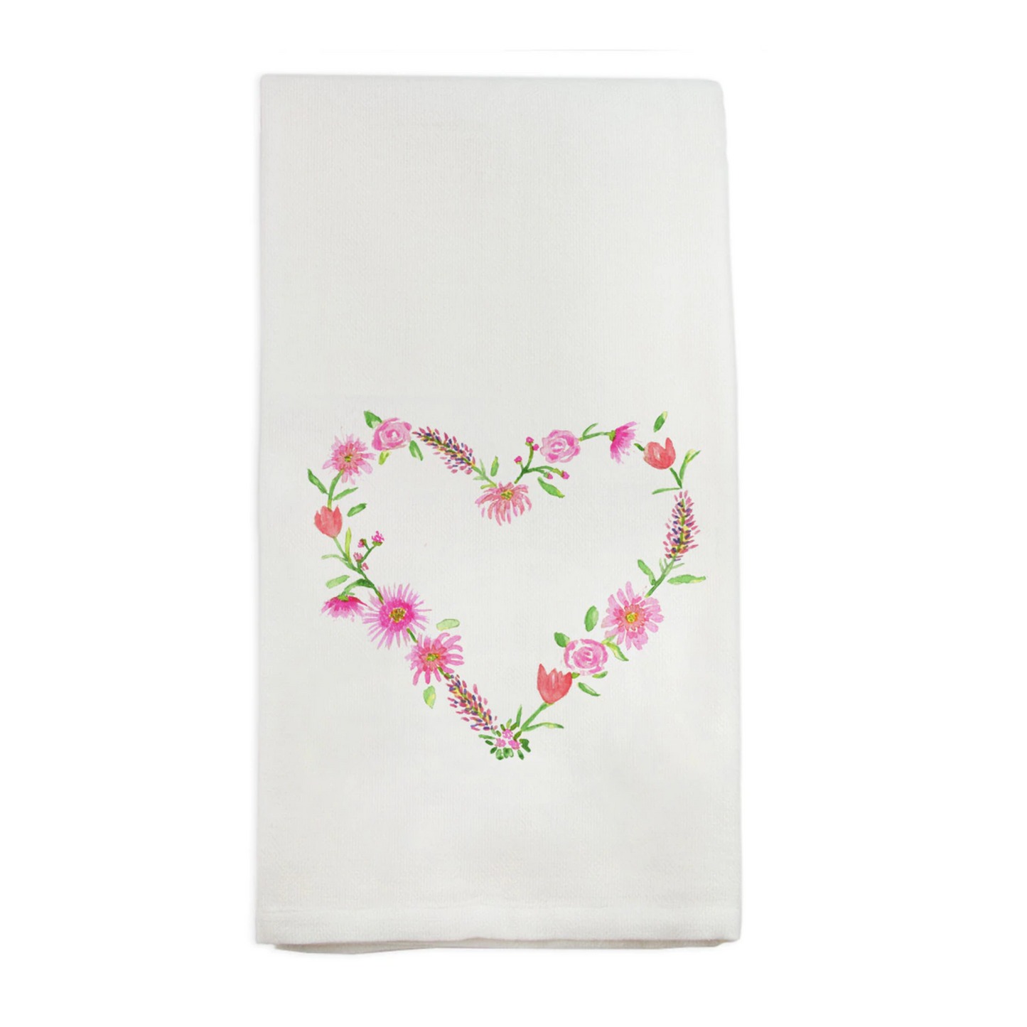 Floral Heart Tea Towel