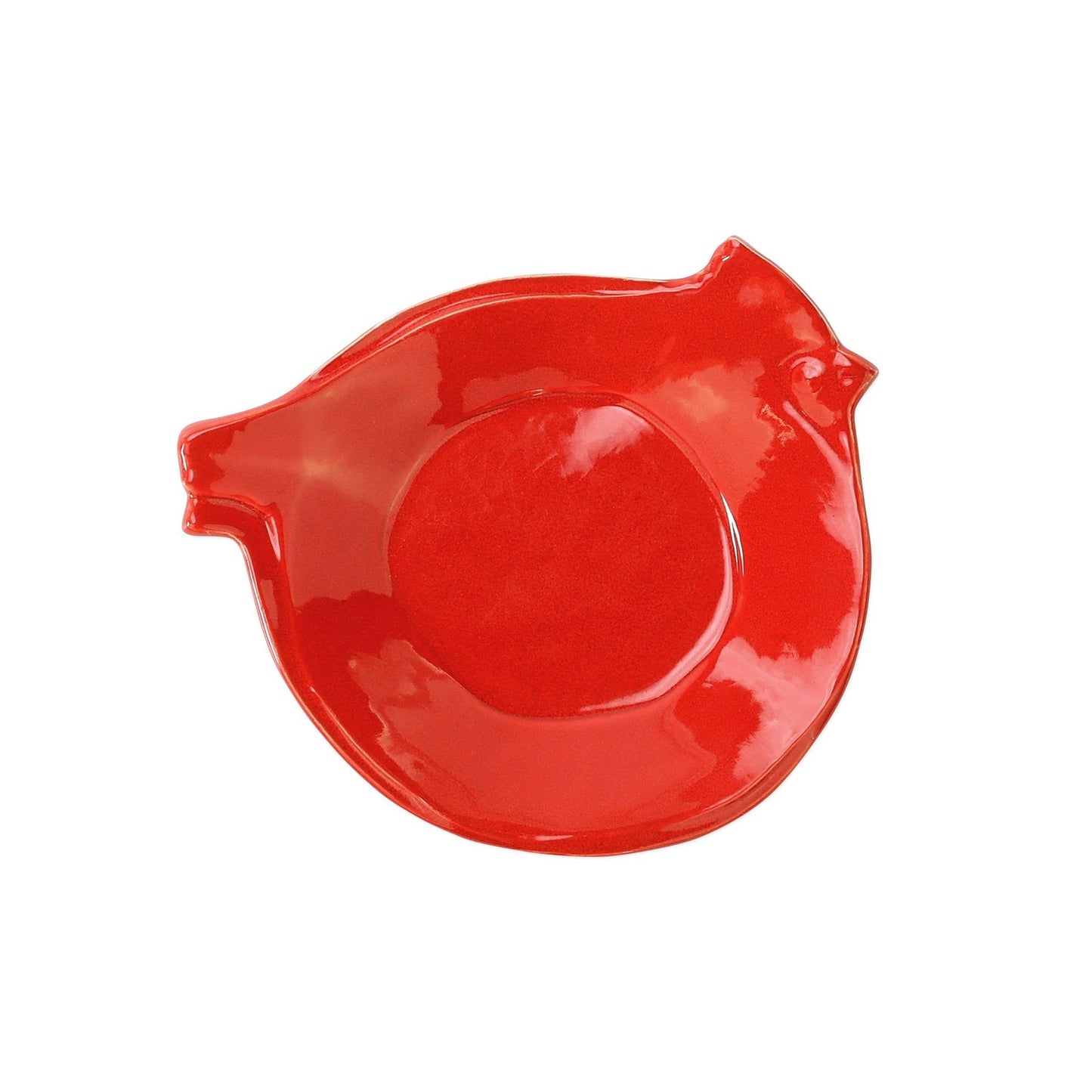 Vietri Lastra Holiday Figural Red Bird Canape Plate