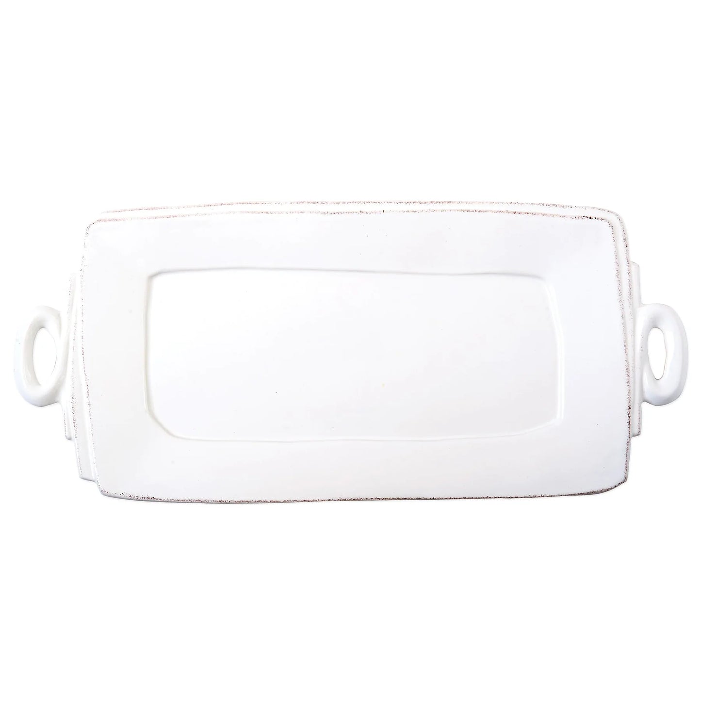 Vietri Lastra White Handled Rectangular Platter