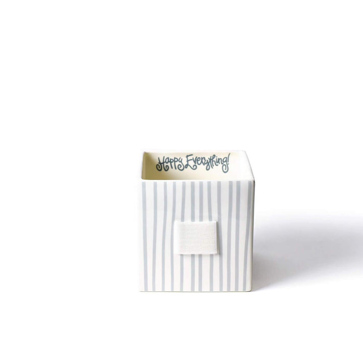 *SOLD AS IS, MAY HAVE CRAZING Happy Everything Stone Stripe Mini Medium Nesting Cube