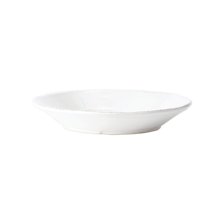 Vietri Lastra Melamine White Shallow Bowl