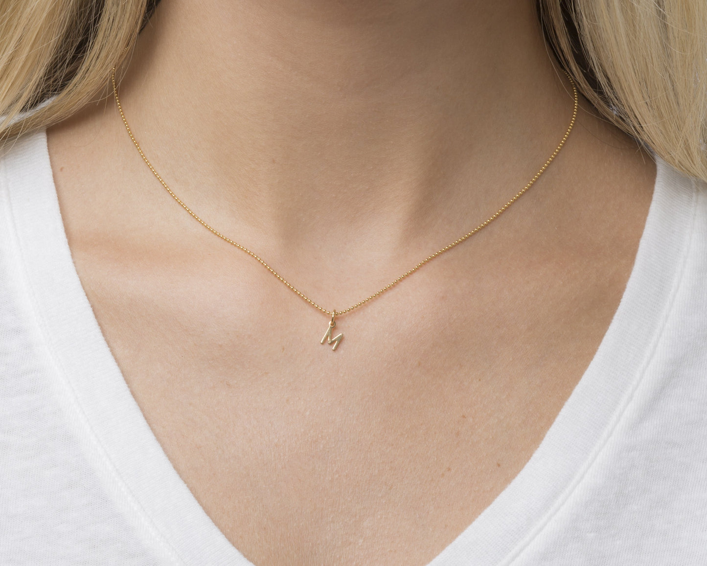 enewton 16" Necklace Gold - Respect Gold Monogram Charm