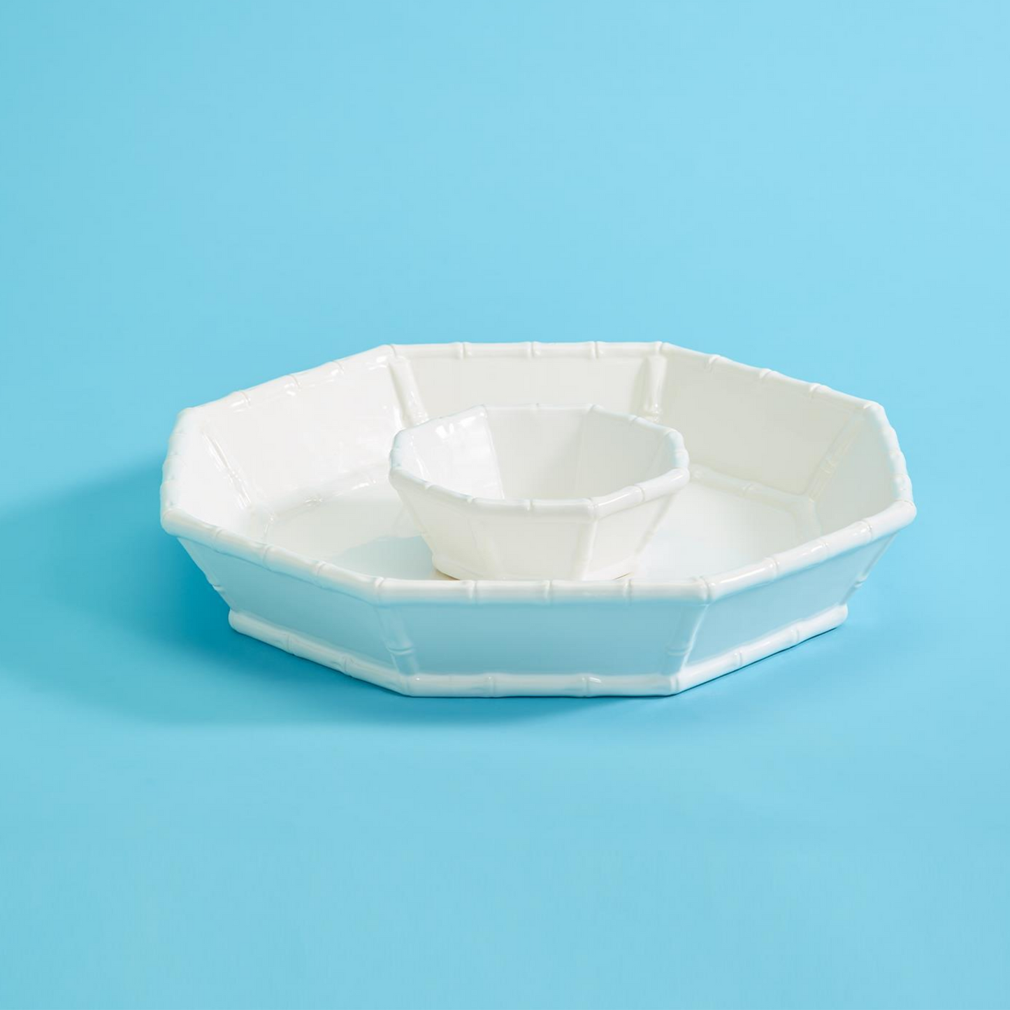 Hampton Faux Bamboo Fretwork Chip and Dip Set