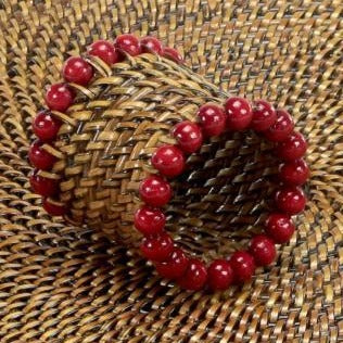 Calaisio Red Beaded Napkin Ring Set of 4