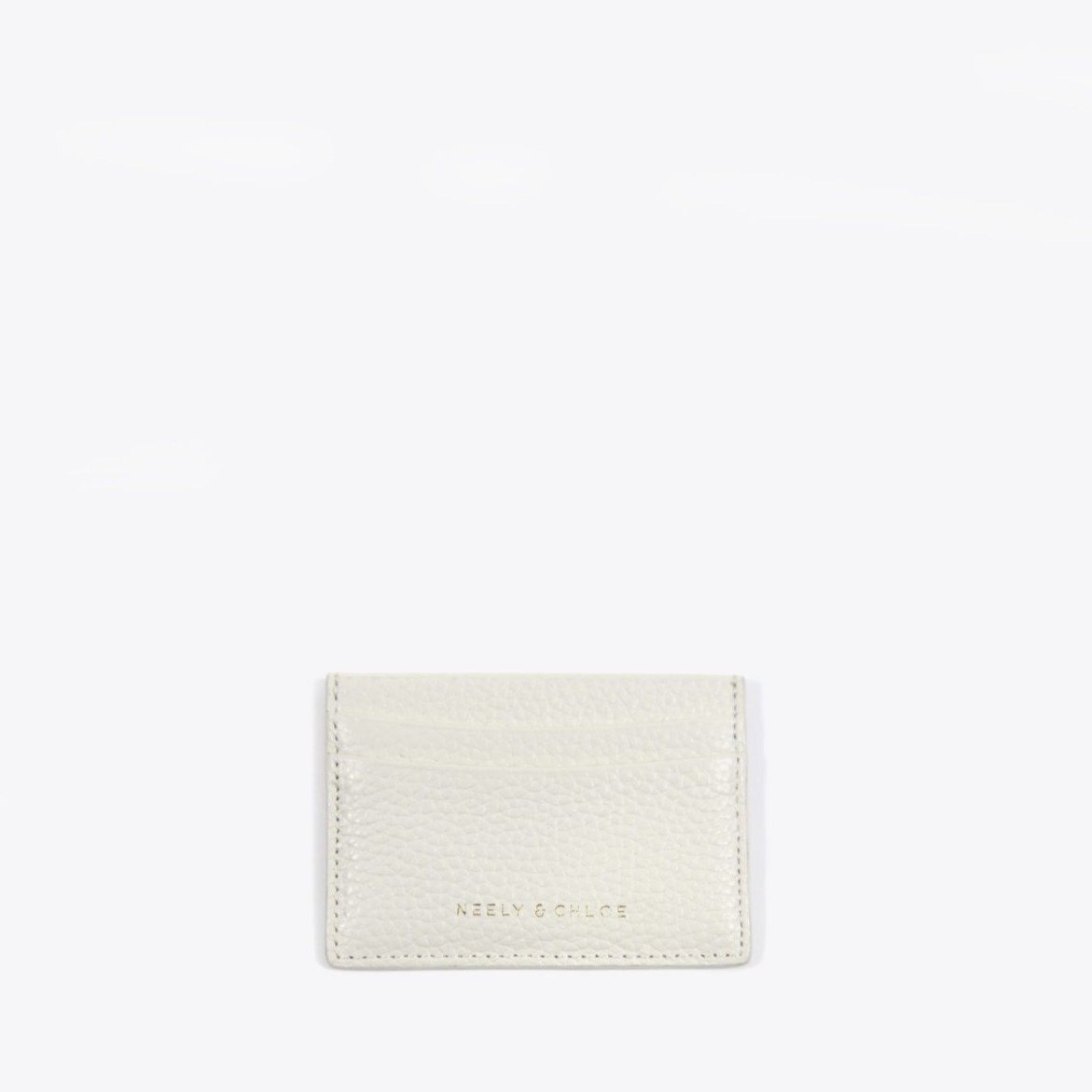Neely and Chloe Card Case-White Pebble Leather