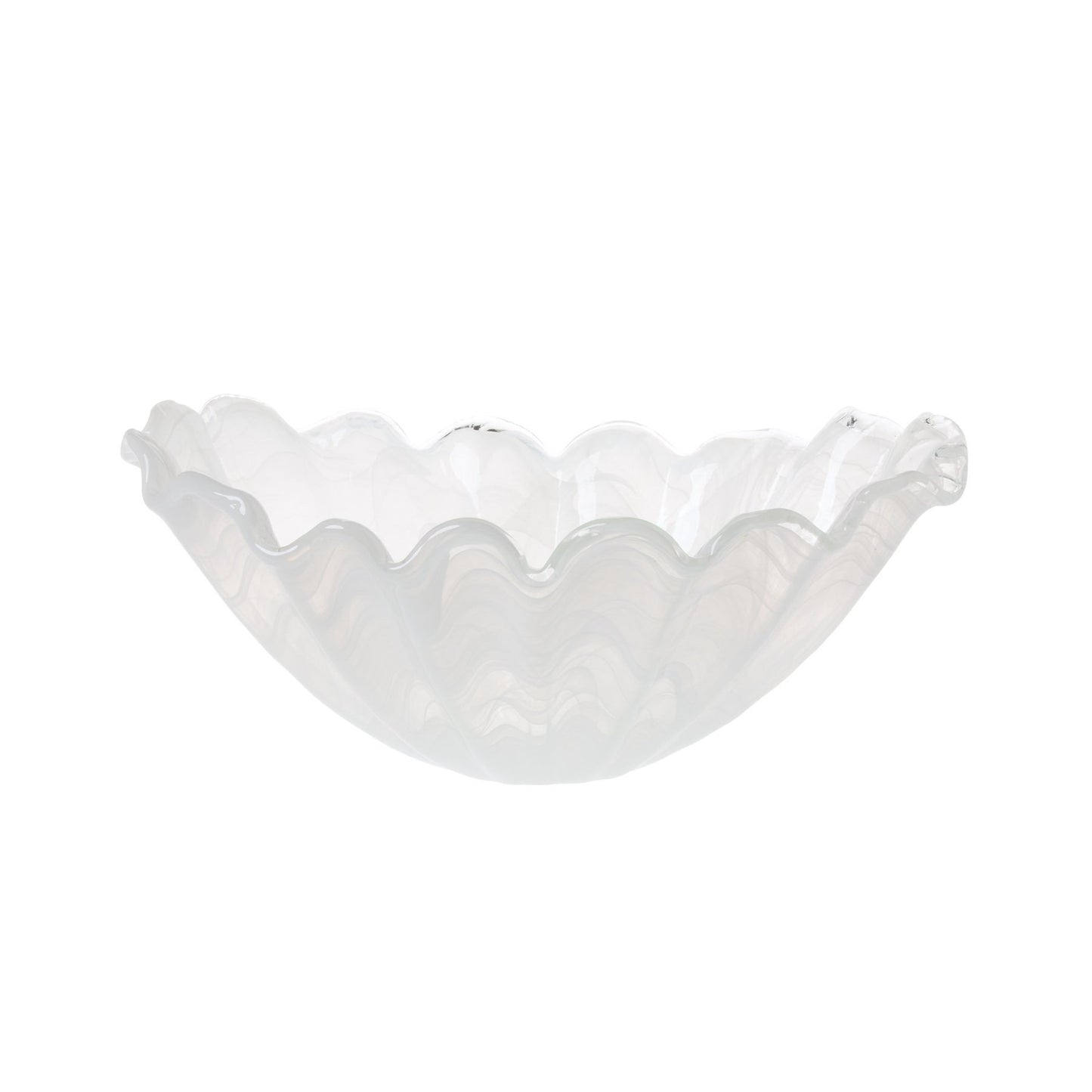 Vietri Onda Glass Medium Centerpiece, White