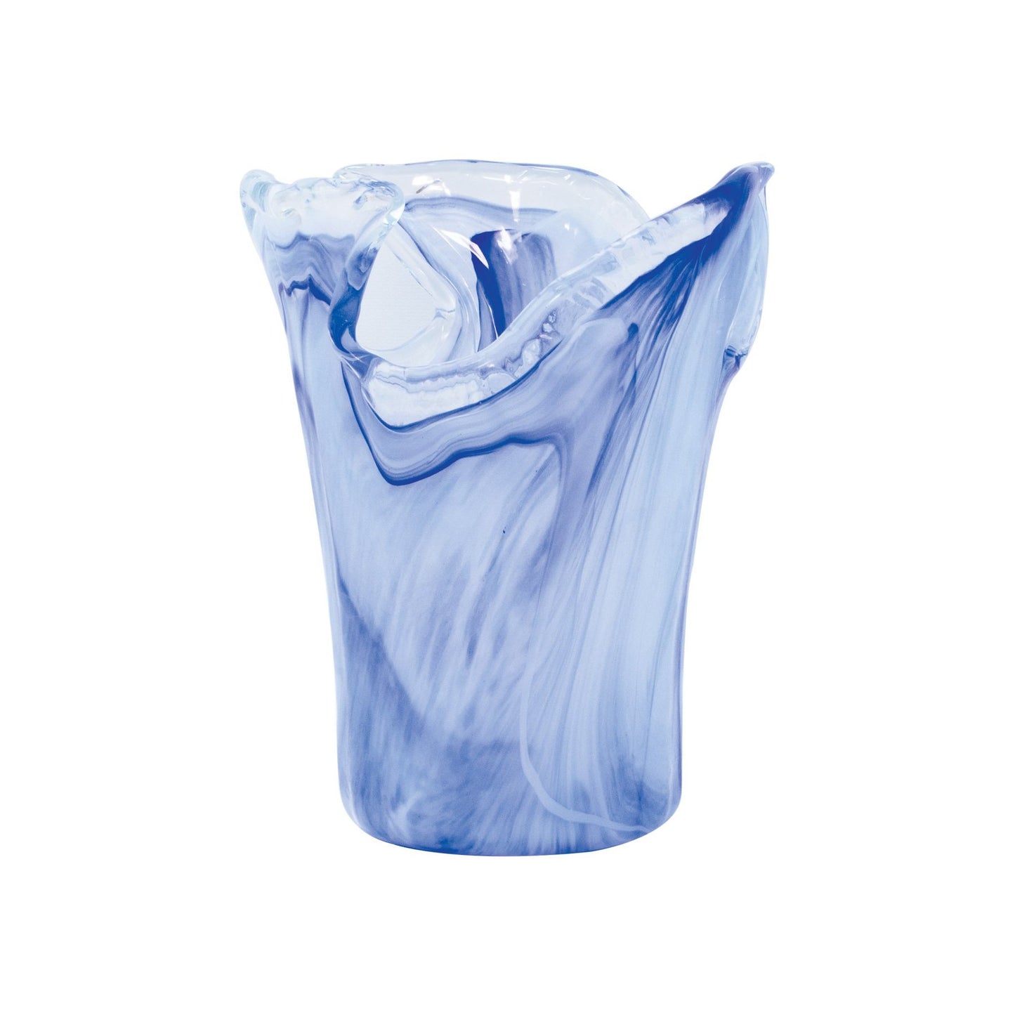 Vietri Onda Glass Small Vase, Cobalt