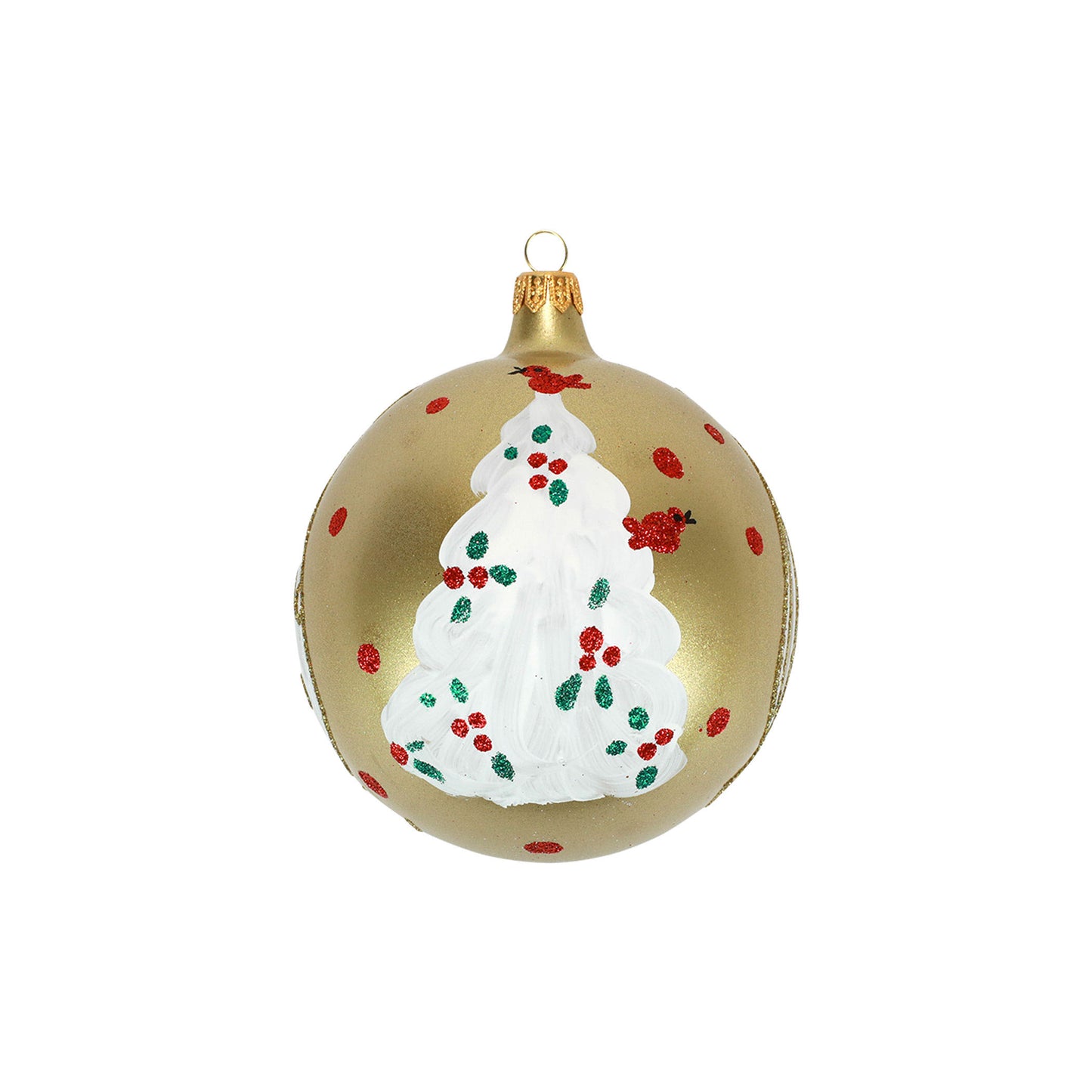 Vietri Ornaments Tree with Red Birds Ornament