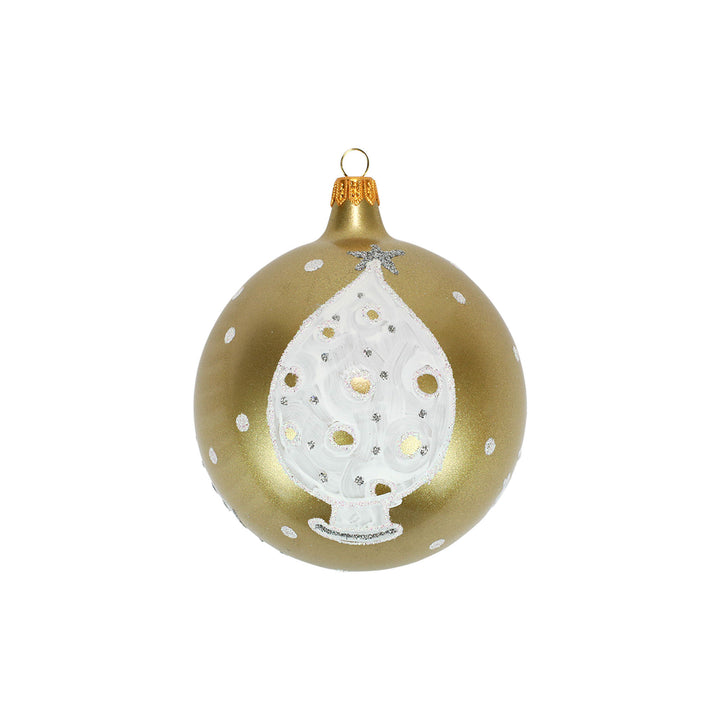Vietri Ornaments White & Gold Trees Ornament