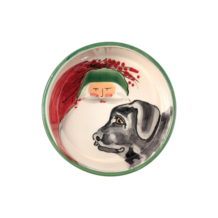 Vietri Old St. Nick Dog Bowl