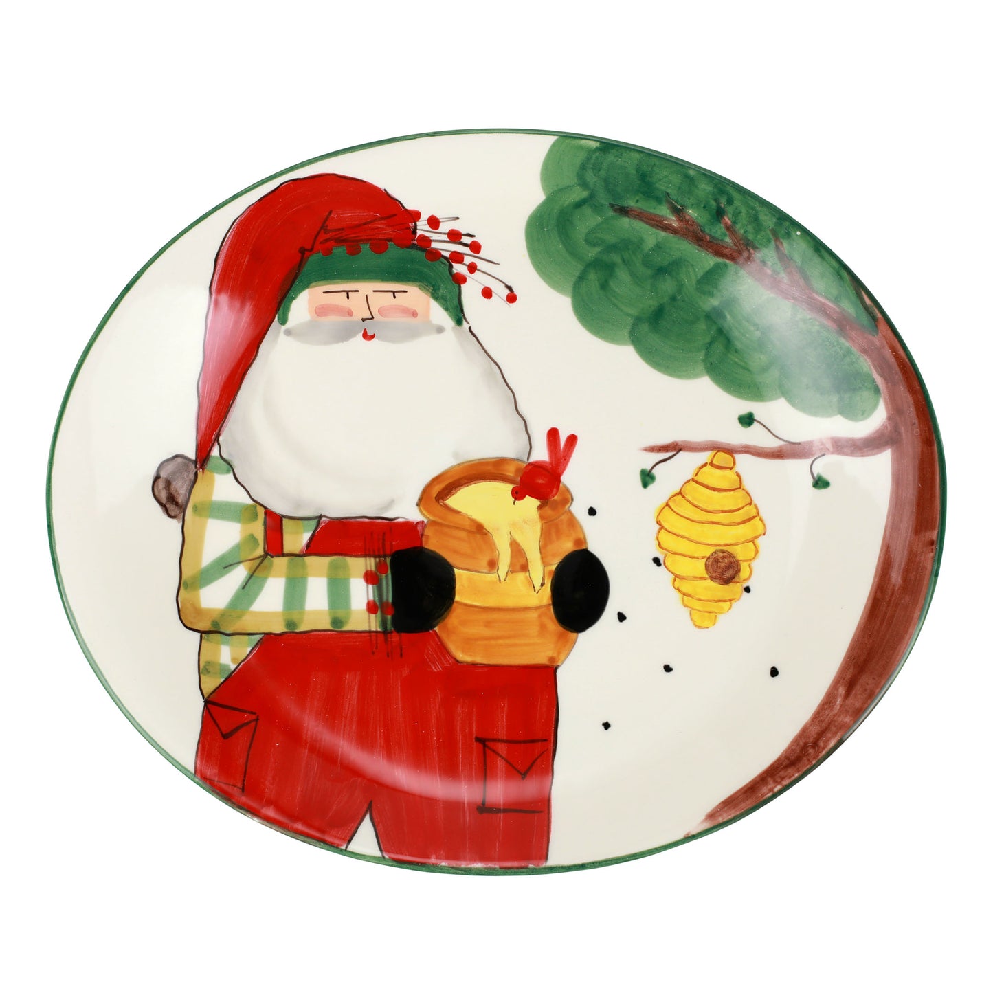 Vietri Old St. Nick Beekeeper Oval Platter