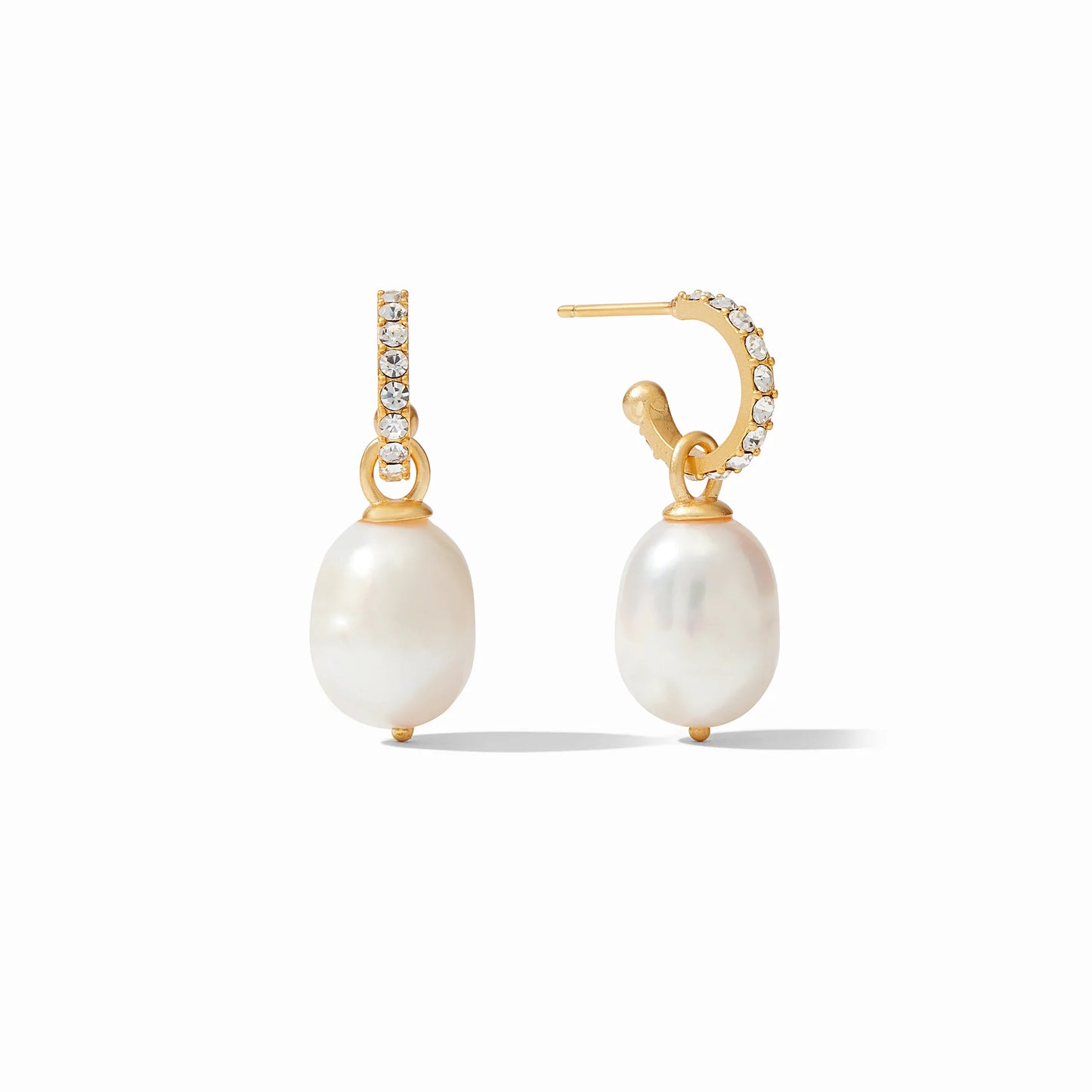 Julie Vos Odette Pearl Hoop and Charm Earring