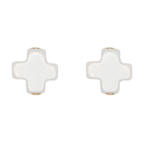 enewton Signature Cross Studs - Off White