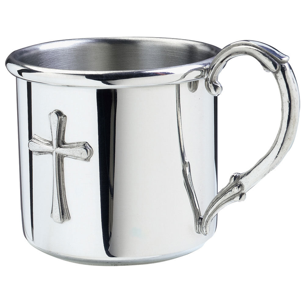 Pewter Easton Baby Cup, Cross