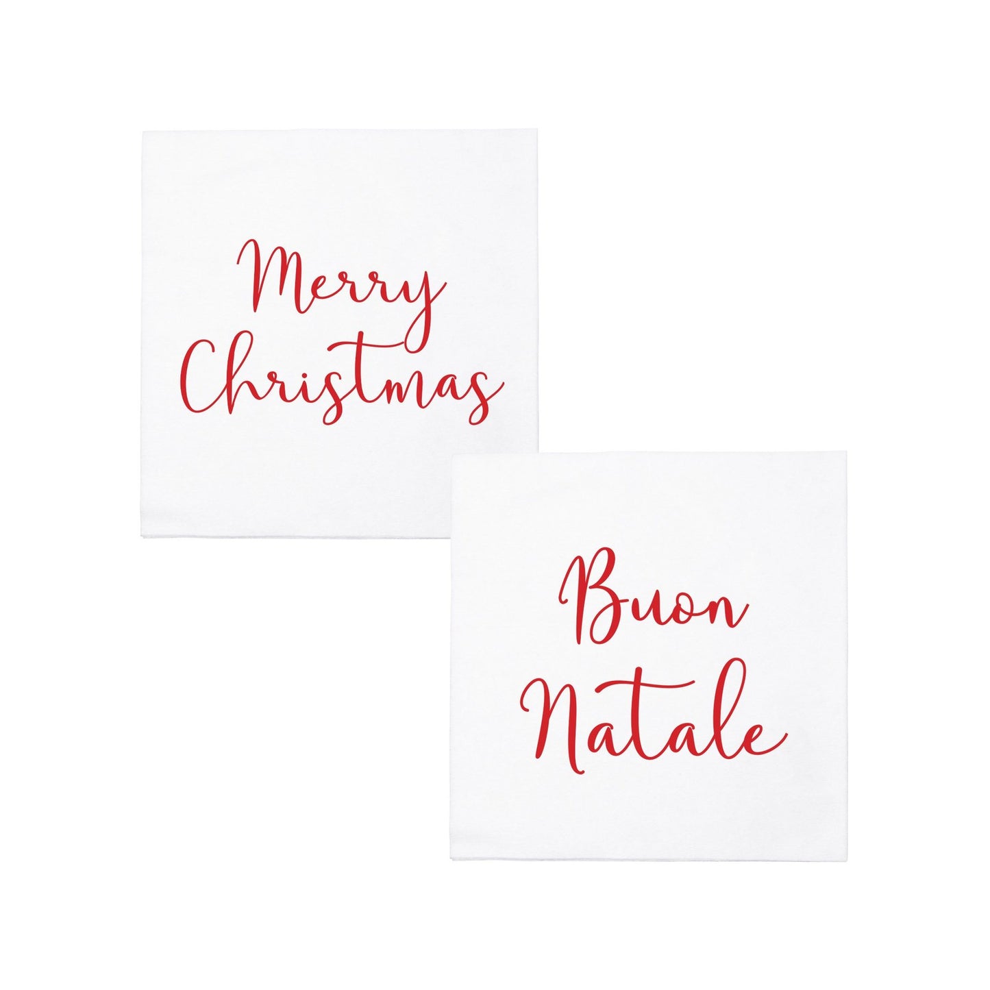 Vietri Papersoft Merry Christmas/Buon Natale Cocktail Napkins (Pack 20)